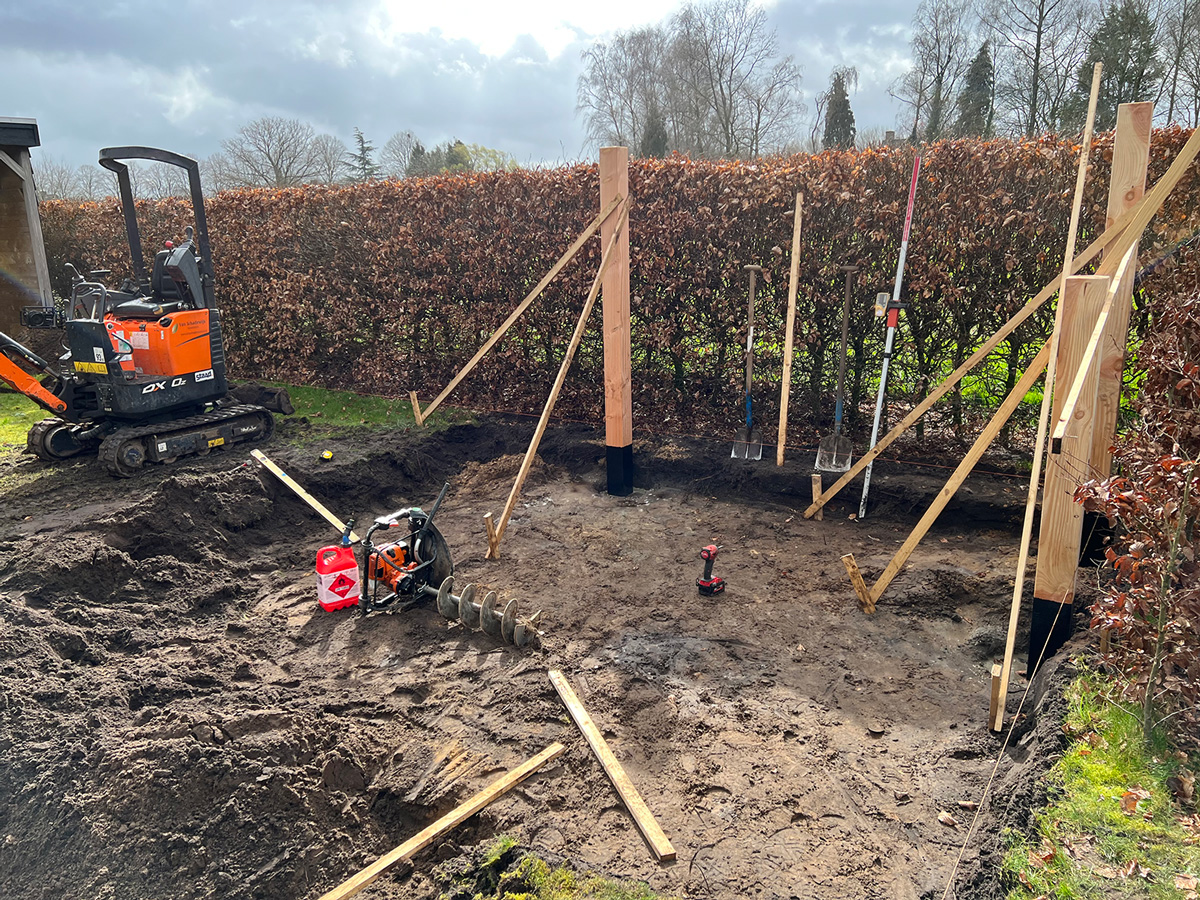 Tuindouche maken: voorbereidingen voor de installatie.